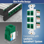 Everest 90° Angled RJ45 Cat6 Keystone Jacks 10-Pack in Green - Image 6