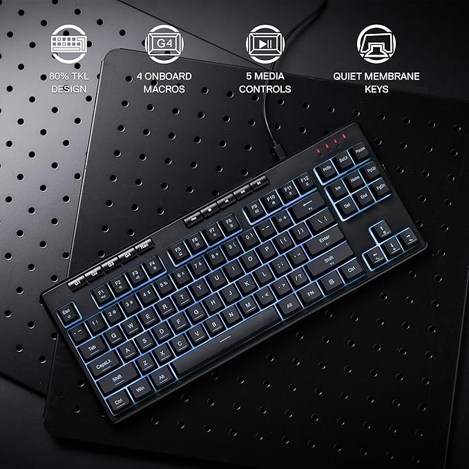 Redragon K516 Shiva TKL Wired RGB Membrane Gaming Keyboard, 87 Keys - Image 2