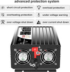 Xijia 1500W Pure Sine Wave LCD-Display Solar Power DC 12V Inverter AC 120V 60HZ - Image 7