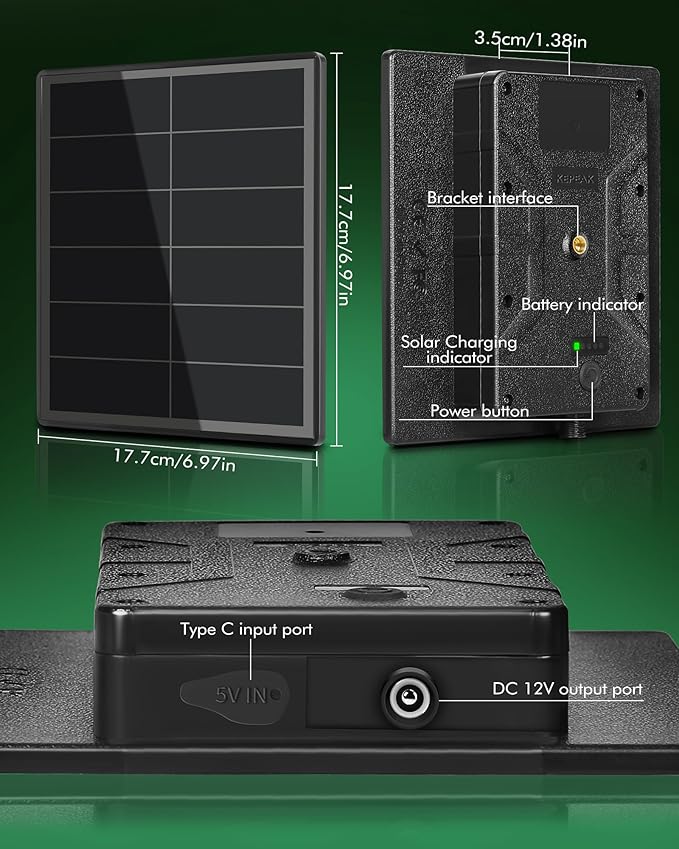 KEPEAK Solar Panel for Trail Camera - 6000mAh Battery - Image 9