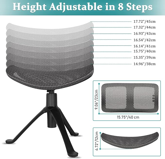 Footrest for Desk Adjustable Height 2-in-1 Function Rotatable Ergonomic Under - Image 3
