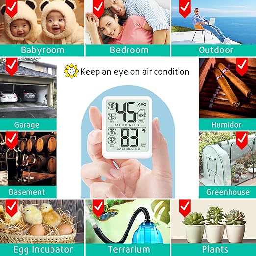 Antonki Room Thermometer, Digital Small Hygrometer Indoor Thermometer Humidity - Image 4