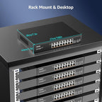 YuanLey 18 Port 2.5G PoE Switch Unmanaged, 16 x 2.5G Base-T PoE Ports, 2 x 10G - Image 5