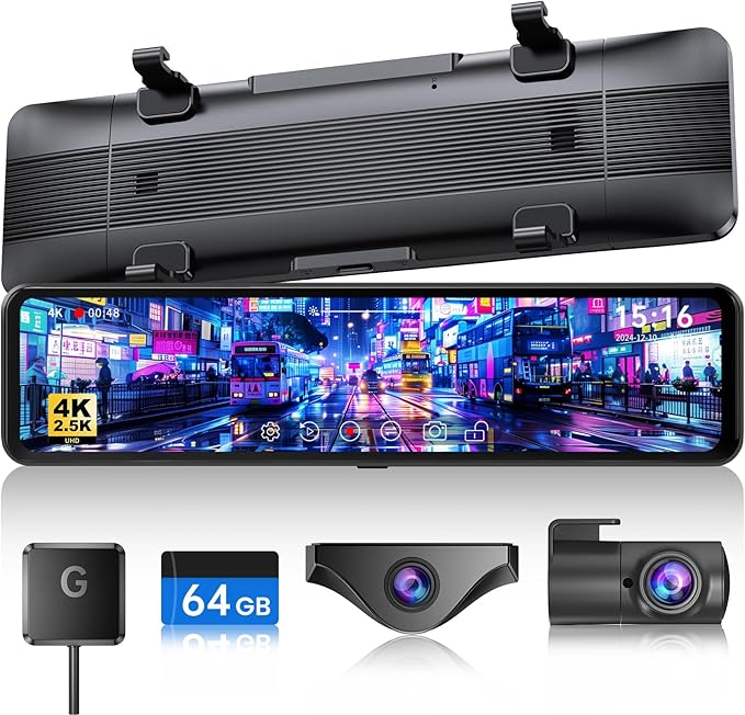 JOMISE T860+ Mirror Dash Cam 4K Front and 2.5K Rear, Detached Front Camera by JOMISE