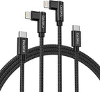 iPhone 14 13 Charger Cable 3FT, 90 Degree USB C to Lightning Cable Fast Nylon by Dasku