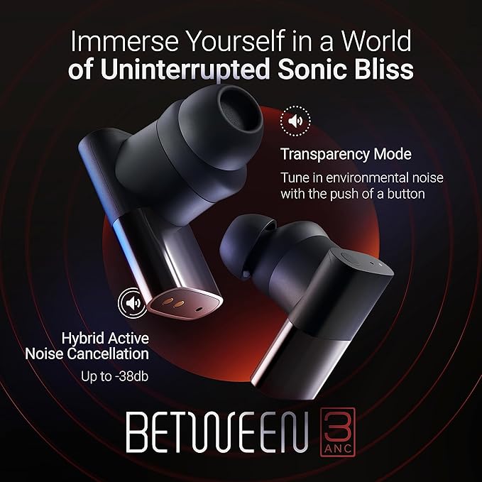 Status Between 3ANC Onyx True Active Noise Cancelling Wireless Earbuds - Image 2