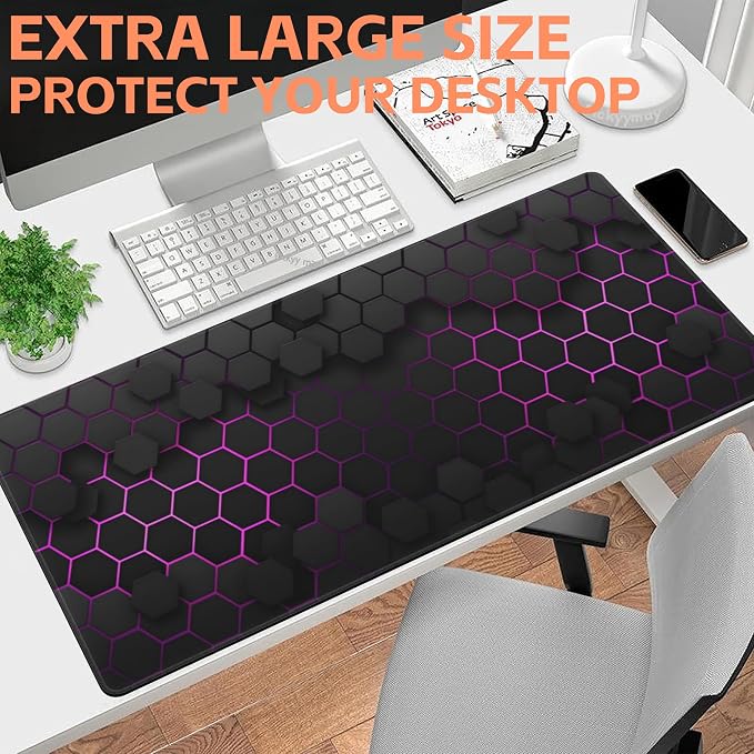 Mouse Pad Large Electric Glow Hexagonal Non-Slip Gaming Desk Mat - Image 6