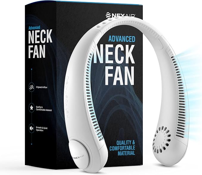 Portable Neck Fan -3 Speed Rechargeable Bladeless Neck Cooler, Quality by NEXAIR