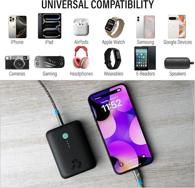 Nimble Champ Lite Portable Charger, 5200mAh Fast Charging Power Bank 15W USB C - Image 4