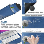 Flying Dandelion Seeds Gaming Mouse Pad 3mm Thick Stitched Edge Waterproof - Image 2
