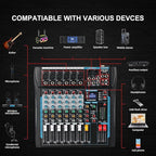 Audio Mixer, 6 Channel Board Mixer - Image 2