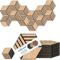Mollywell Hexagon Acoustic Panels, Natural Oak TW4, 12 Pack |Wood Veneer|High by Mollywell