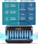 Portable Power Station with Solar Panel 40W, 288Wh LiFePO4 Battery, 350W - Image 3