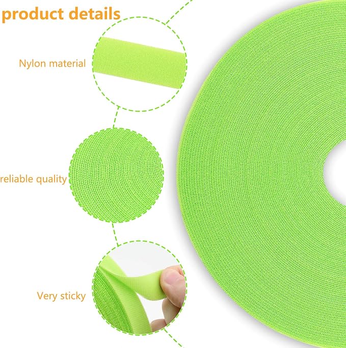 Reusable Fastening Tape Cable Ties 3/4 Inch Double Side Hook Roll - Image 2