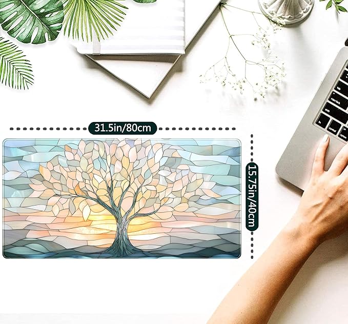Desk Mat Cute Tree of Life Mouse Pad Gaming XXL Large Extended Desk Matt - Image 2