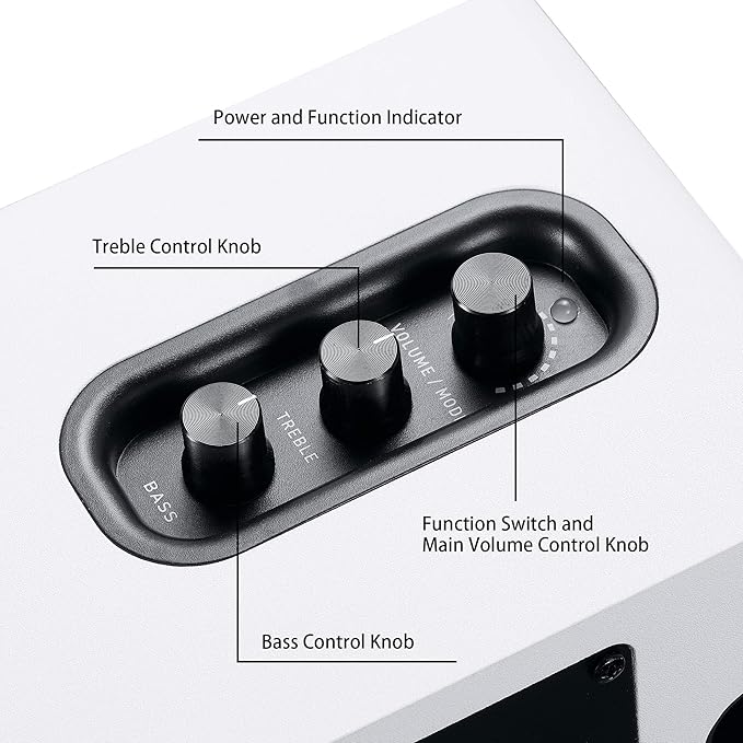 Sanyun SW208 3" Active Bluetooth 5.0 Bookshelf Speakers – 60W Carbon Fiber - Image 3