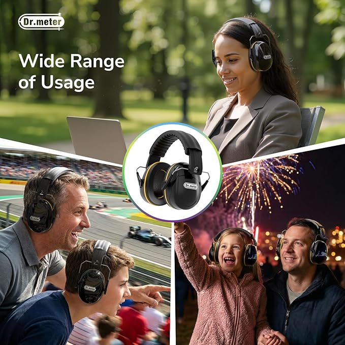 Dr.meter Hearing Protection Ear Muffs, 31dB Noise Reduction Safety Earmuffs - Image 7