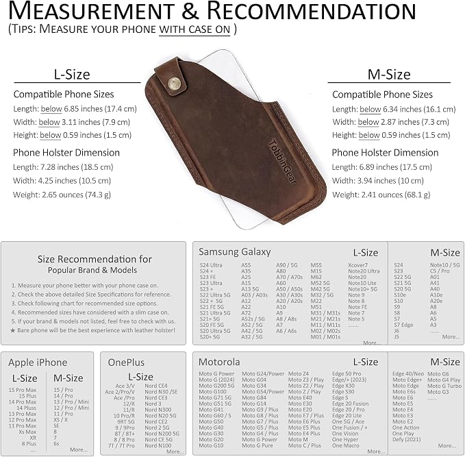 TobbinGear Left-Handed Leather Cell Phone Holster - Image 5