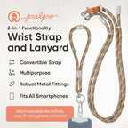 Pulpo 2-in-1 Cell Phone Wrist Strap and Lanyard Green & Orange - Image 2
