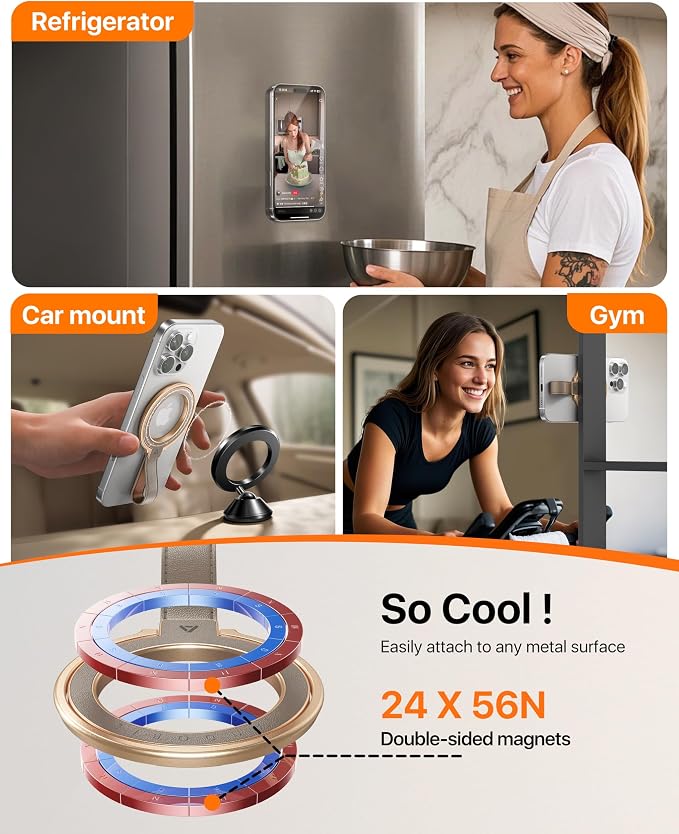 andobilMagnetic Phone Grip for MagSafeAdjustable Phone Ring Kickstand - Image 5