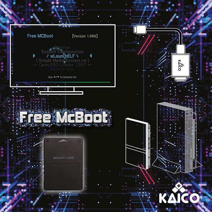 Kaico Free McBoot 8MB PS2 Memory Card – FMCB 1.966 - Image 4