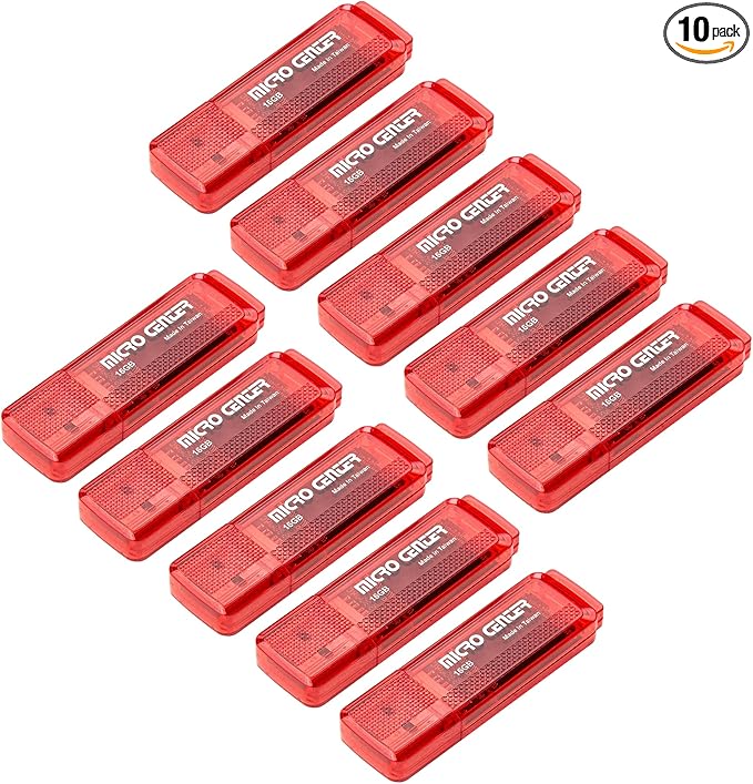 INLAND Micro Center SuperSpeed 10 Pack 16GB USB 3.0 Flash Drive Gum Size Memory by INLAND