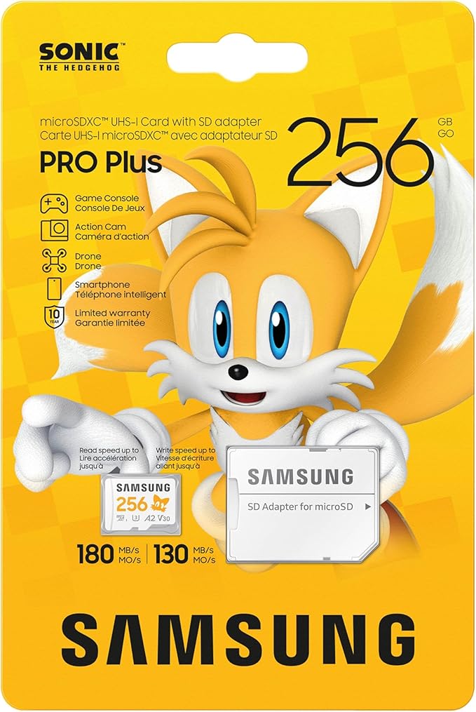 Samsung PRO Plus Sonic The Hedgehog + Adapter, 256GB microSDXC, Up-to 180MB/s - Image 2