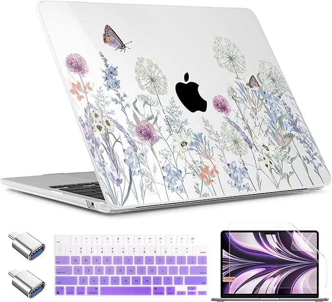 TWOLSKOO Compatible with M4 MacBook Air 13.6 inch Case 2025-2022 Release M4 by TWOLSKOO