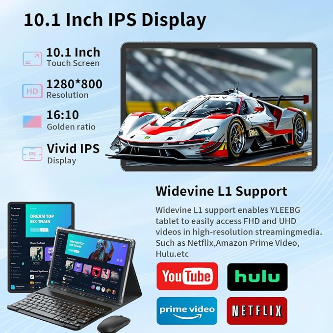Android Tablet with Keyboard, 10 inch Android 15 tablet, 24GB RAM 128GB ROM - Image 5