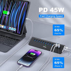 Powered USB Hub 10Gbps, intpw YH9AC 12-Port USB C Hub - Image 4