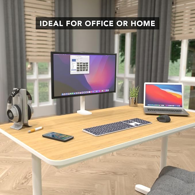 Mount-It! White Single Monitor Stand – Adjustable Desk Arm - Image 4