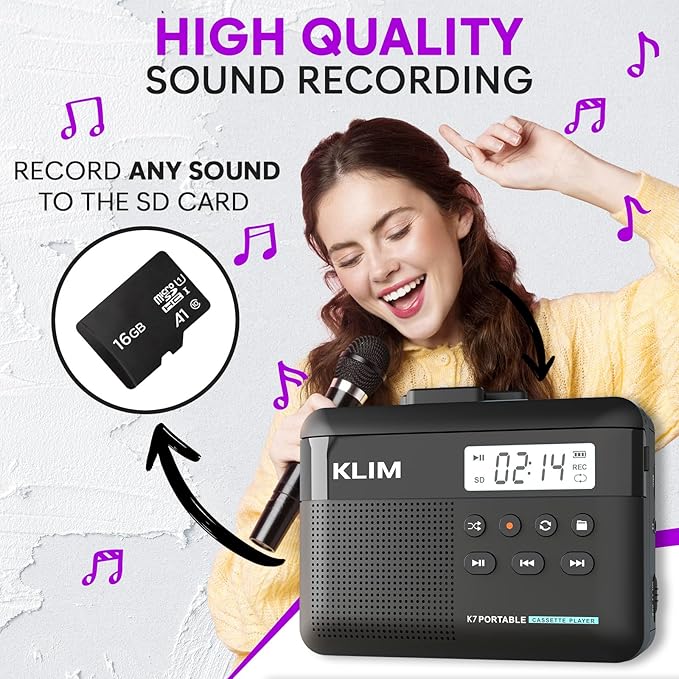 KLIM K7 Cassette Tape Player + Cassette to MP3 Converter + Portable Cassette - Image 5