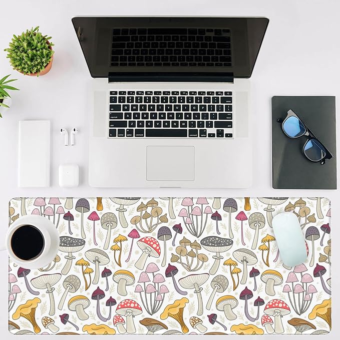 Mouse Pad Large Colorful Mushrooms Non-Slip Gaming Desk Mat - Image 2