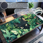 Black Cat Mouse Pad Cute Gaming Mousepad XL Kawaii Computer Mat 31.5 x 15.7 in - Image 3