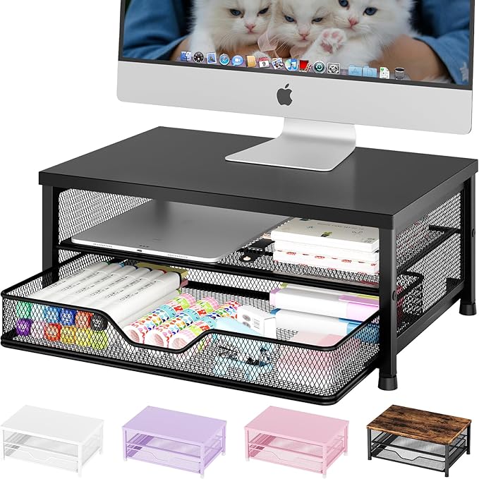 Desk Organizers and Accessories, 2-Tier Computer Monitor Stand Riser by OPNICE