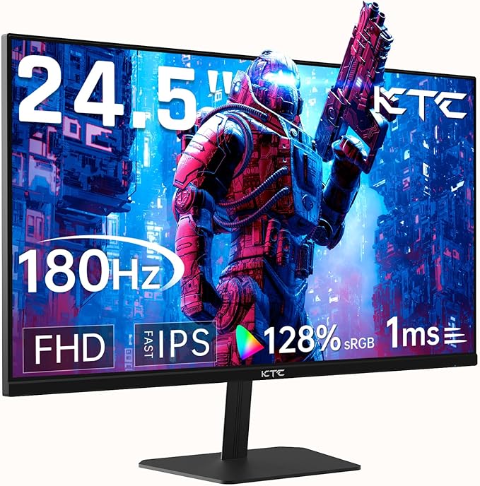 KTC 24.5'' Gaming Monitor 180Hz FHD, Fast IPS 1080P 1 ms, 128% sRGB HDR10 by KTC