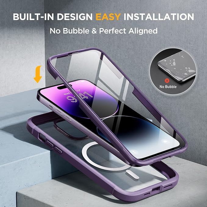 Miracase Magnetic for iPhone 14 Pro Case 6.1 inch, Upgrade Full-Body Clear - Image 3