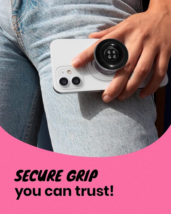 Solid Color Button Phone Grip – Minimalist Design, Durable and Lightweight - Image 4