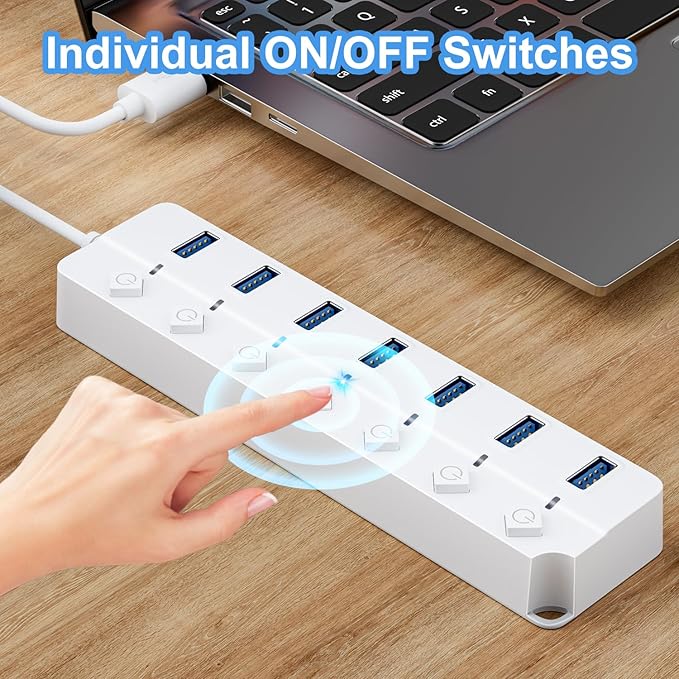 ONFINIO USB Hub 3.0, 7-Port USB Hub Splitter - Image 4