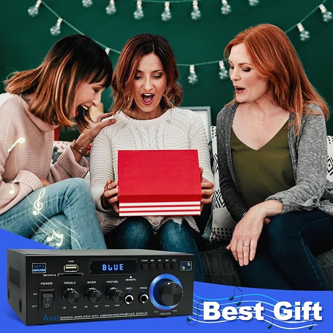 AK45 Stereo Home Audio Amplifier, 5.0 Mini Bluetooth Receiver, 300W *2 Blutooth - Image 7