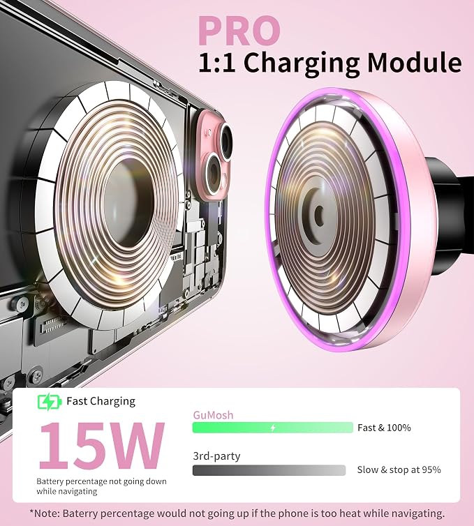 for MagSafe Car Mount Charger Dash/Windshield/Vent Wireless Car Charger with - Image 5
