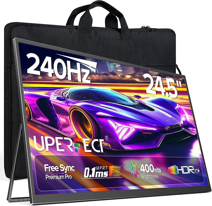 UPERFECT 24.5" Portable Monitor 240Hz Gaming Monitor 1200:1 Contrast FreeSync by UPERFECT