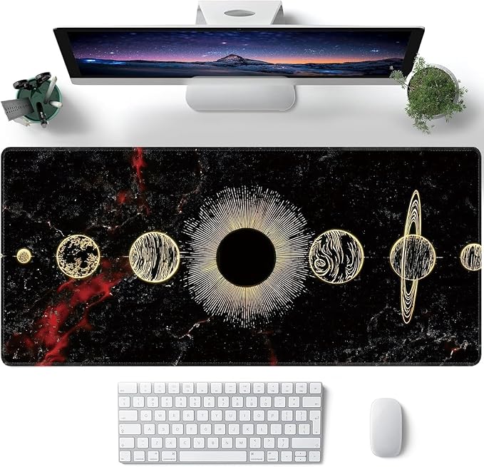 Galaxy Planet Large Mouse Pad, Gaming Keyboard Desk Pad, Extended Mouse Mat - Image 2