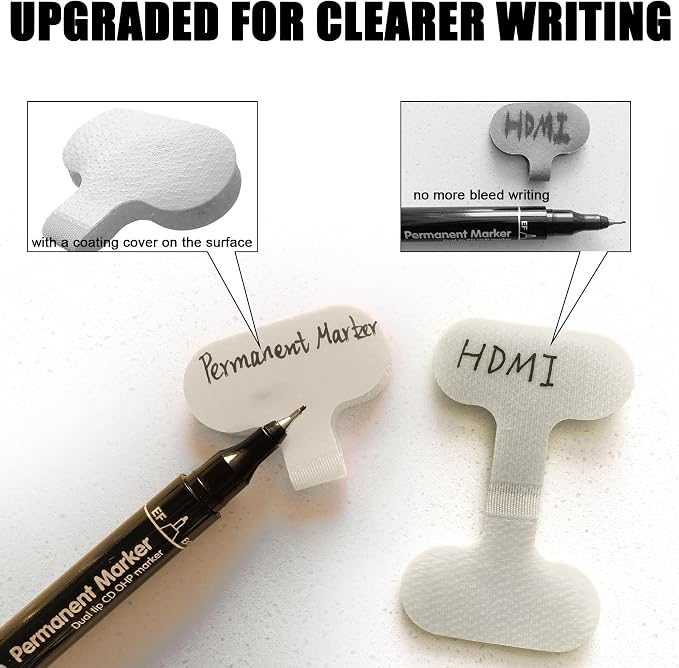 Mr-Label – Hook and Loop Cable Labels– Upgraded Writable Cable Wraps - Image 5