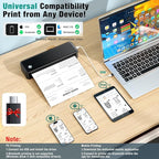 Portable Printer Wireless for Travel, Inkless Thermal Printer Supports 8.5 x 11 - Image 2