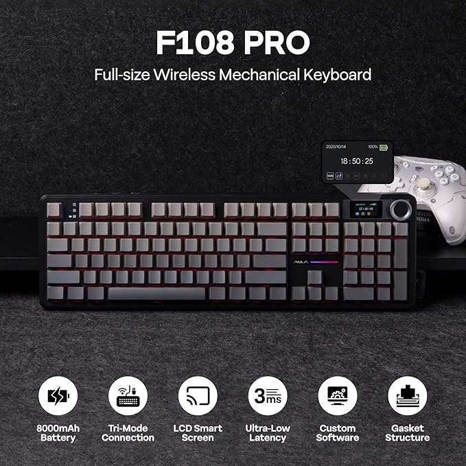 EPOMAKER X Aula F108 PRO Wireless Gaming Keyboard - Image 2