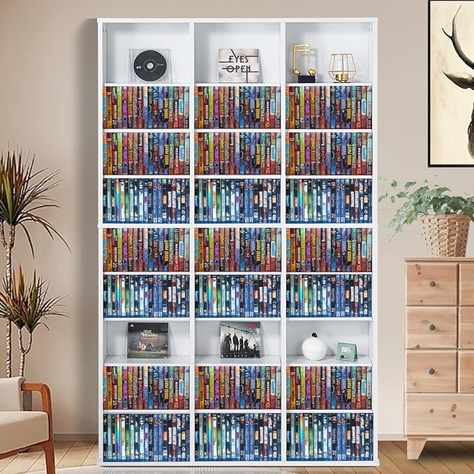 VEVOR Media Storage Cabinet, 9-layer DVD Shelf, Adjustable CD Shelves 27 - Image 2