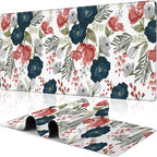 Watercolor Flowers Desk Mat, Large Colorful Floral Gaming Keyboard Mouse Pad by NIYLYNSYN