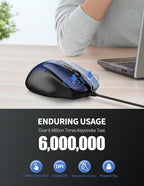TECKNET USB Wired Mouse, 6-Button Corded Mouse - Image 5