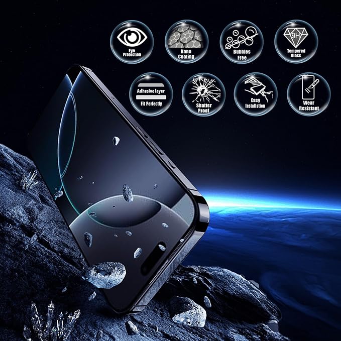 Screen Protector for iPhone 16 Pro Max Blue Light Block, Military-Grade - Image 6